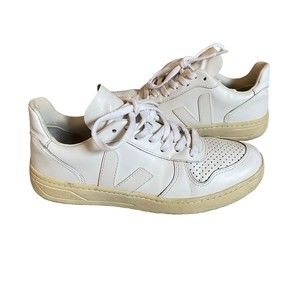 Veja V-10 Lace Up Sneakers Extra White Size 7